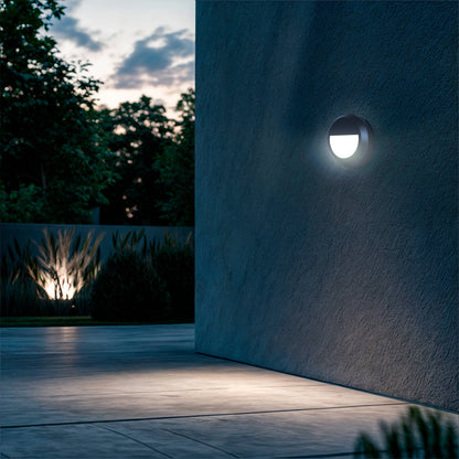 Baliza Exterior LED Superficie Pared Circular Antracita Edulis