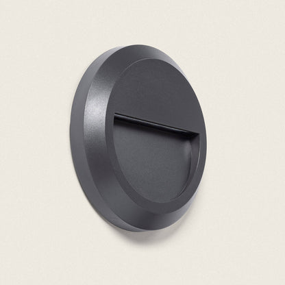 Baliza Exterior LED Superficie Pared Circular Antracita Edulis