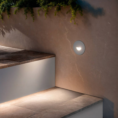Baliza Exterior LED 2W Empotrable Aluminio Pared Circular Blanco Guell
