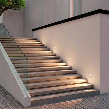 Baliza Exterior LED 2W Empotrable Aluminio Pared Circular Blanco Guell