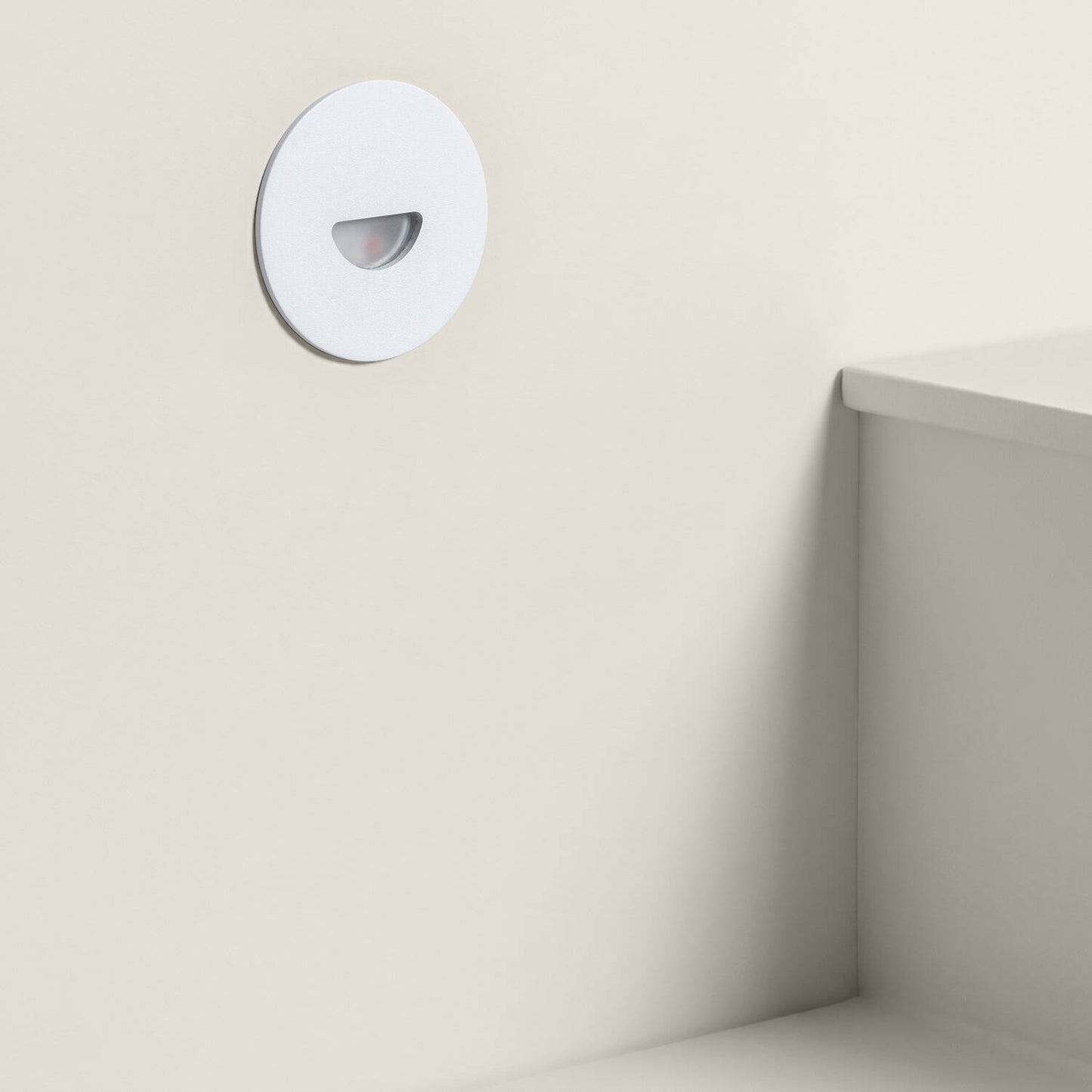 Baliza Exterior LED 2W Empotrable Aluminio Pared Circular Blanco Guell