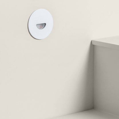 Baliza Exterior LED 2W Empotrable Aluminio Pared Circular Blanco Guell