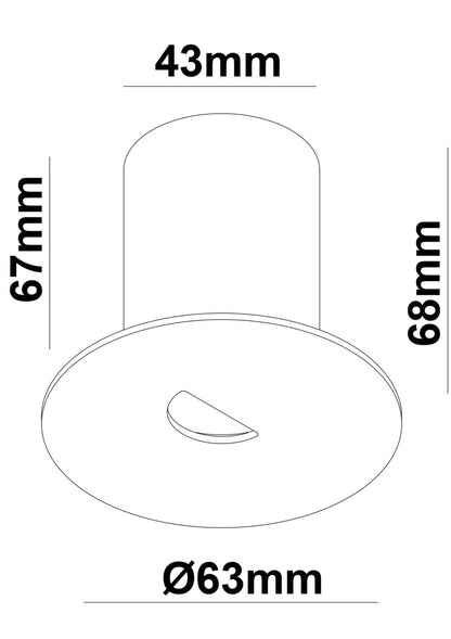 Baliza Exterior LED 2W Empotrable Aluminio Pared Circular Negro Guell