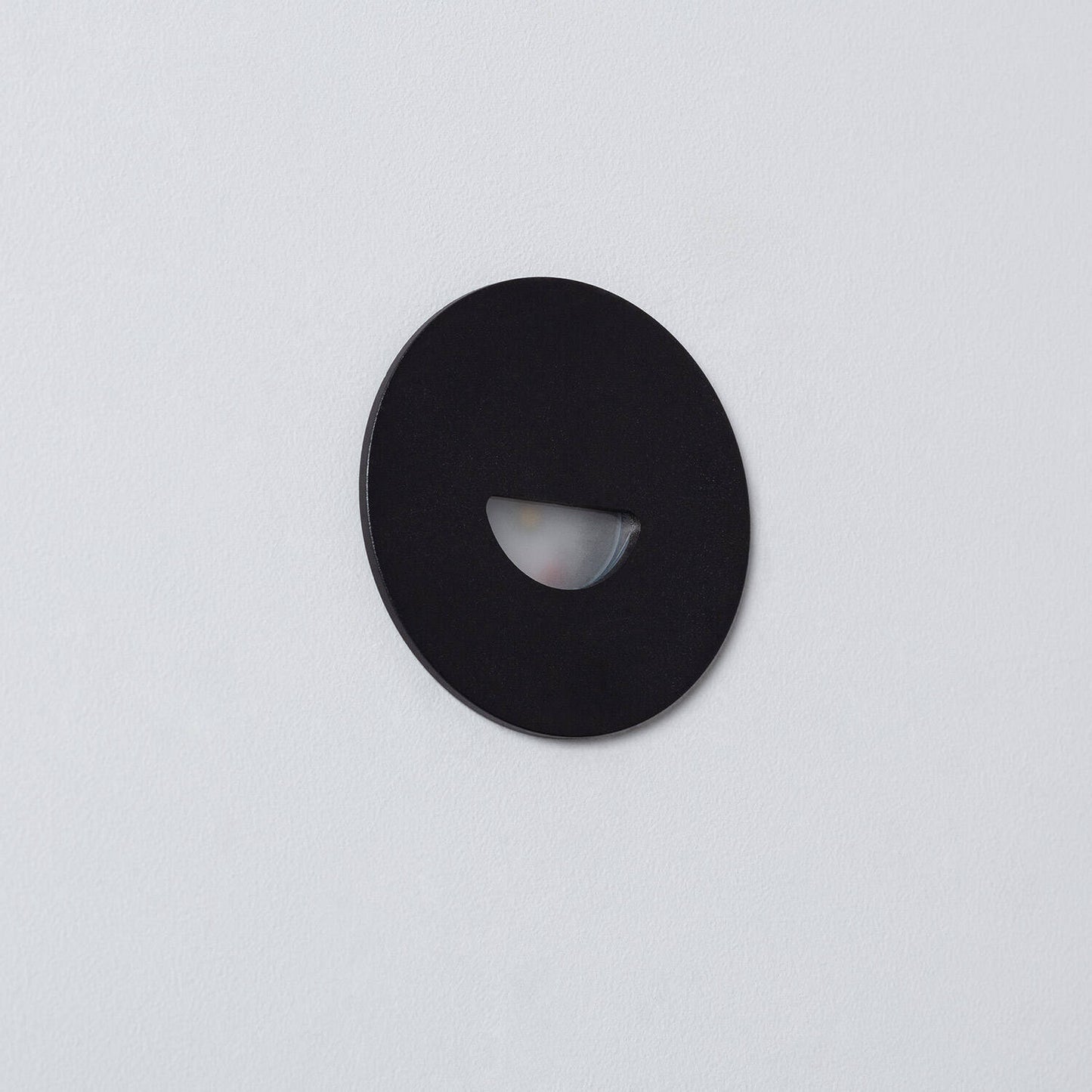 Baliza Exterior LED 2W Empotrable Aluminio Pared Circular Negro Guell