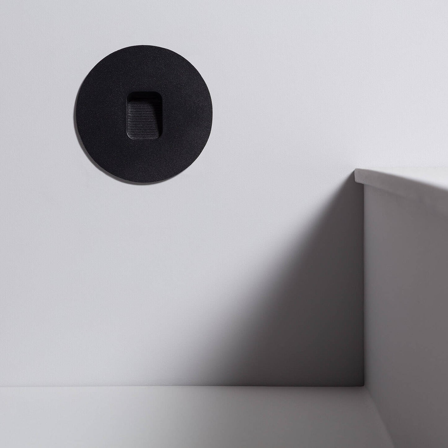 Baliza Exterior LED 2W Empotrable Aluminio Pared Circular Negro Olite