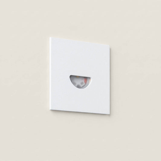 Baliza Exterior LED 2W Empotrable Aluminio Pared Cuadrado Blanco Guell
