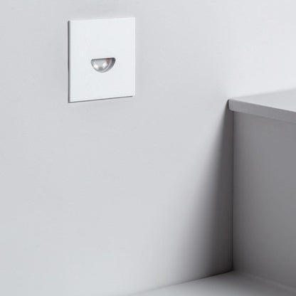 Baliza Exterior LED 2W Empotrable Aluminio Pared Cuadrado Blanco Guell