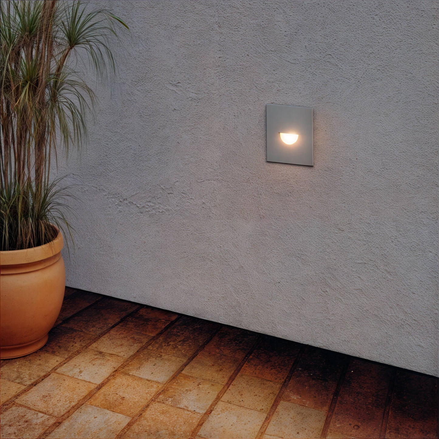 Baliza Exterior LED 2W Empotrable Aluminio Pared Cuadrado Blanco Guell