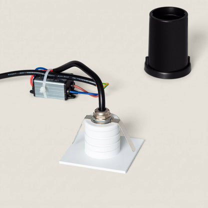 Baliza Exterior LED 2W Empotrable Aluminio Pared Cuadrado Blanco Guell