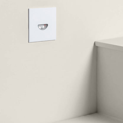 Baliza Exterior LED 2W Empotrable Aluminio Pared Cuadrado Blanco Guell