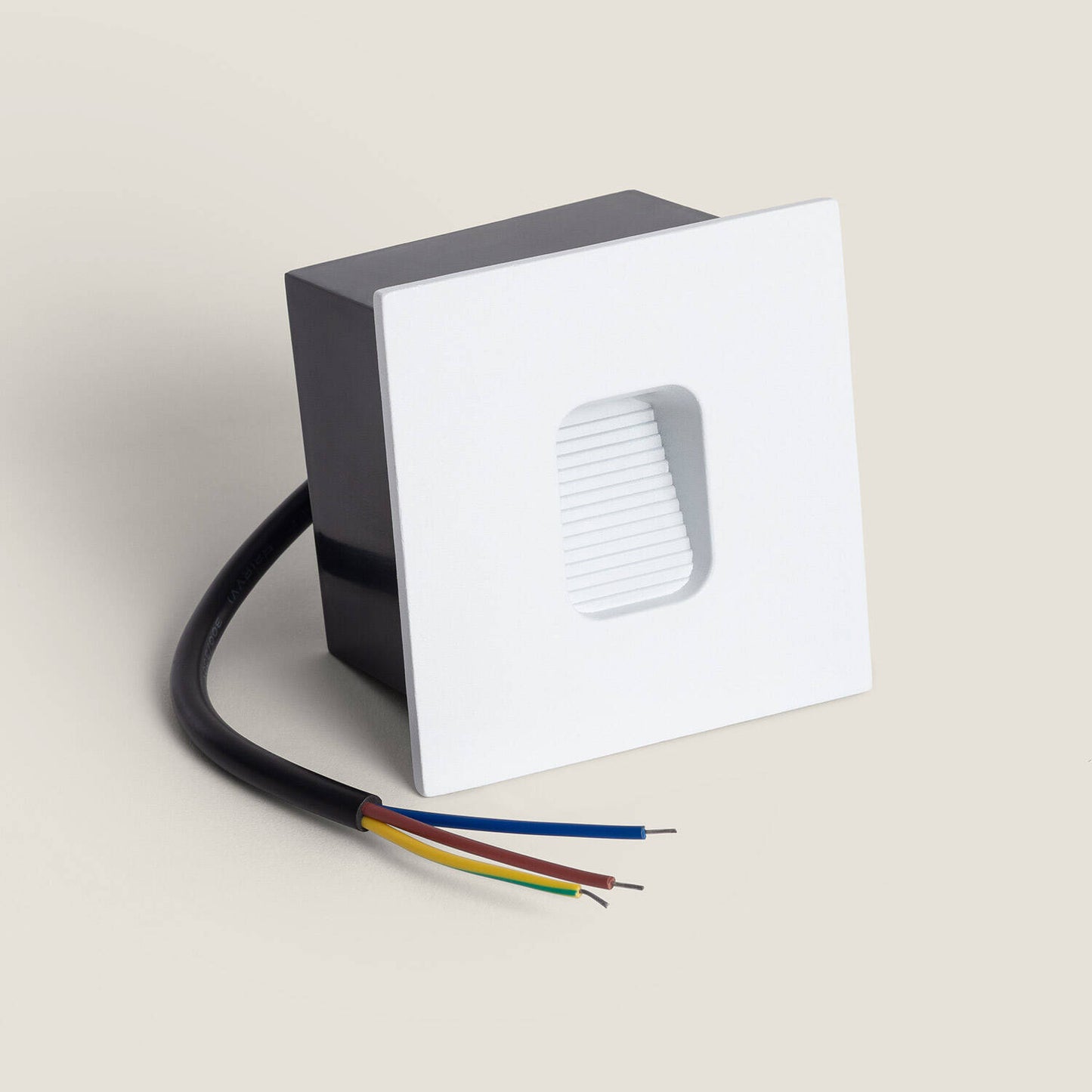 Baliza Exterior LED 2W Empotrable Aluminio Pared Cuadrado Blanco Olite