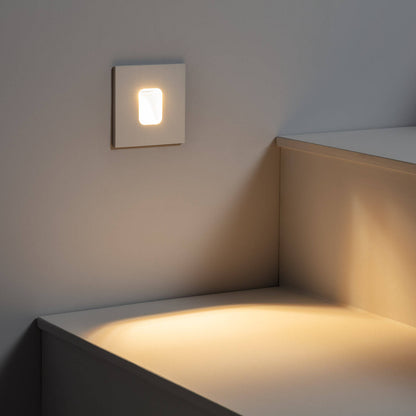 Baliza Exterior LED 2W Empotrable Aluminio Pared Cuadrado Blanco Olite