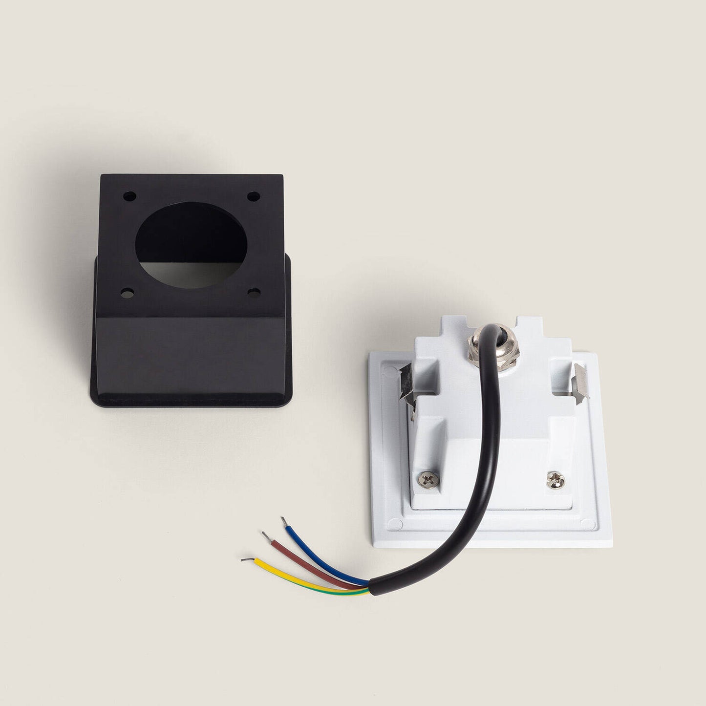Baliza Exterior LED 2W Empotrable Aluminio Pared Cuadrado Blanco Olite