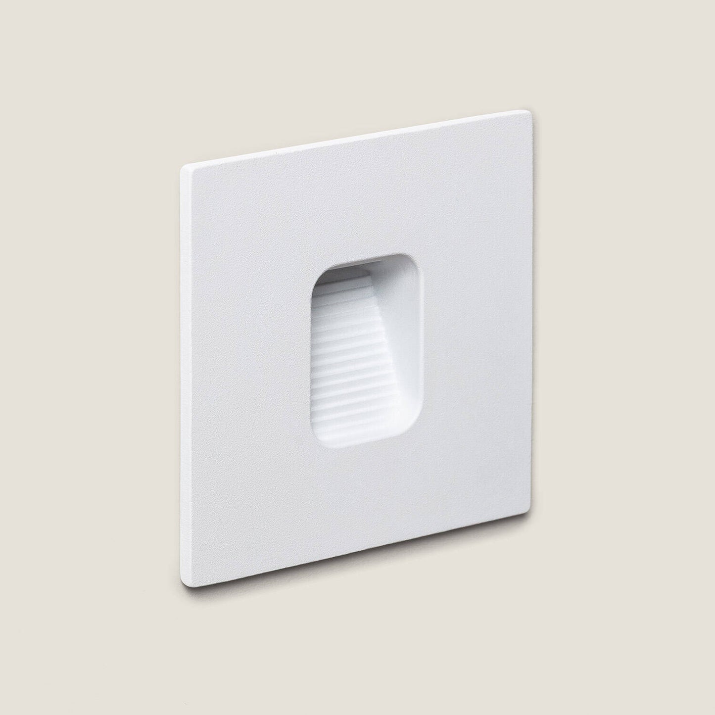 Baliza Exterior LED 2W Empotrable Aluminio Pared Cuadrado Blanco Olite