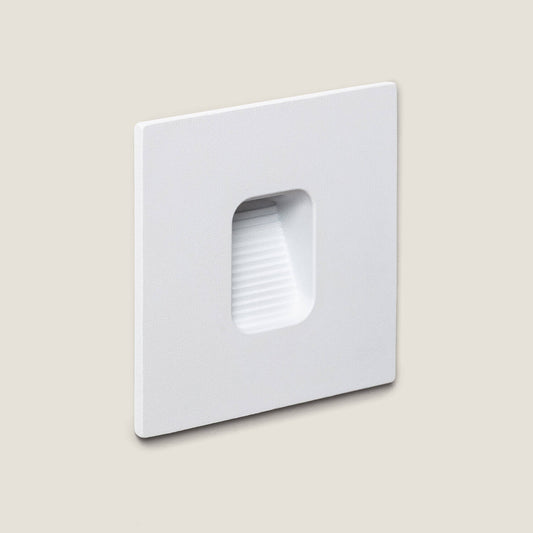 Baliza Exterior LED 2W Empotrable Aluminio Pared Cuadrado Blanco Olite