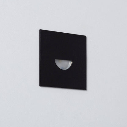 Baliza Exterior LED 2W Empotrable Aluminio Pared Cuadrado Negro Guell