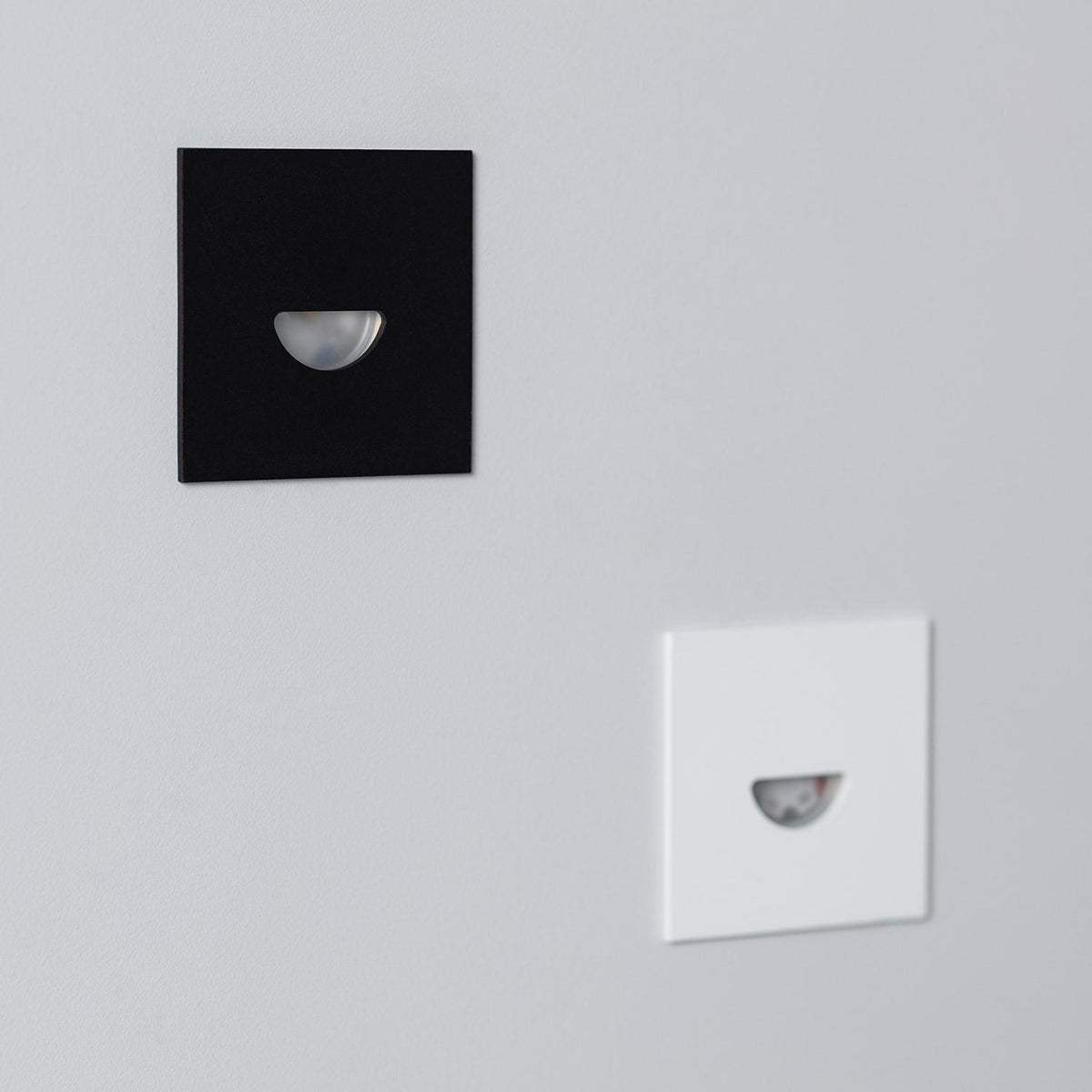 Baliza Exterior LED 2W Empotrable Aluminio Pared Cuadrado Negro Guell