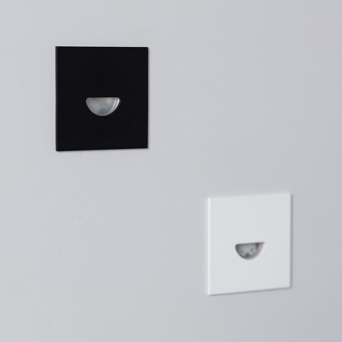 Baliza Exterior LED 2W Empotrable Aluminio Pared Cuadrado Negro Guell