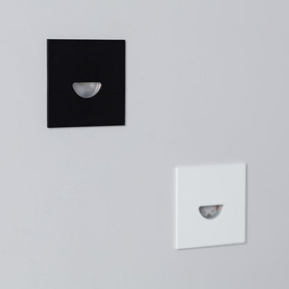 Baliza Exterior LED 2W Empotrable Aluminio Pared Cuadrado Negro Guell