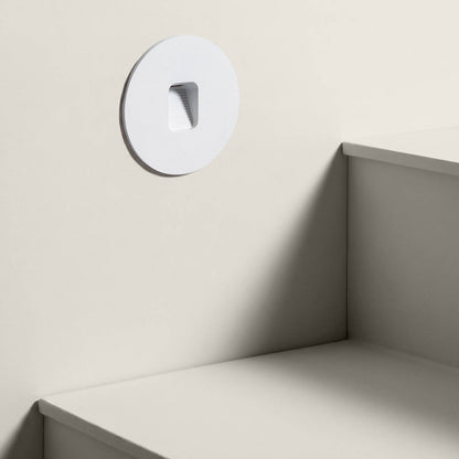 Baliza Exterior LED 2W Empotrable Aluminio Pared Circular Olite