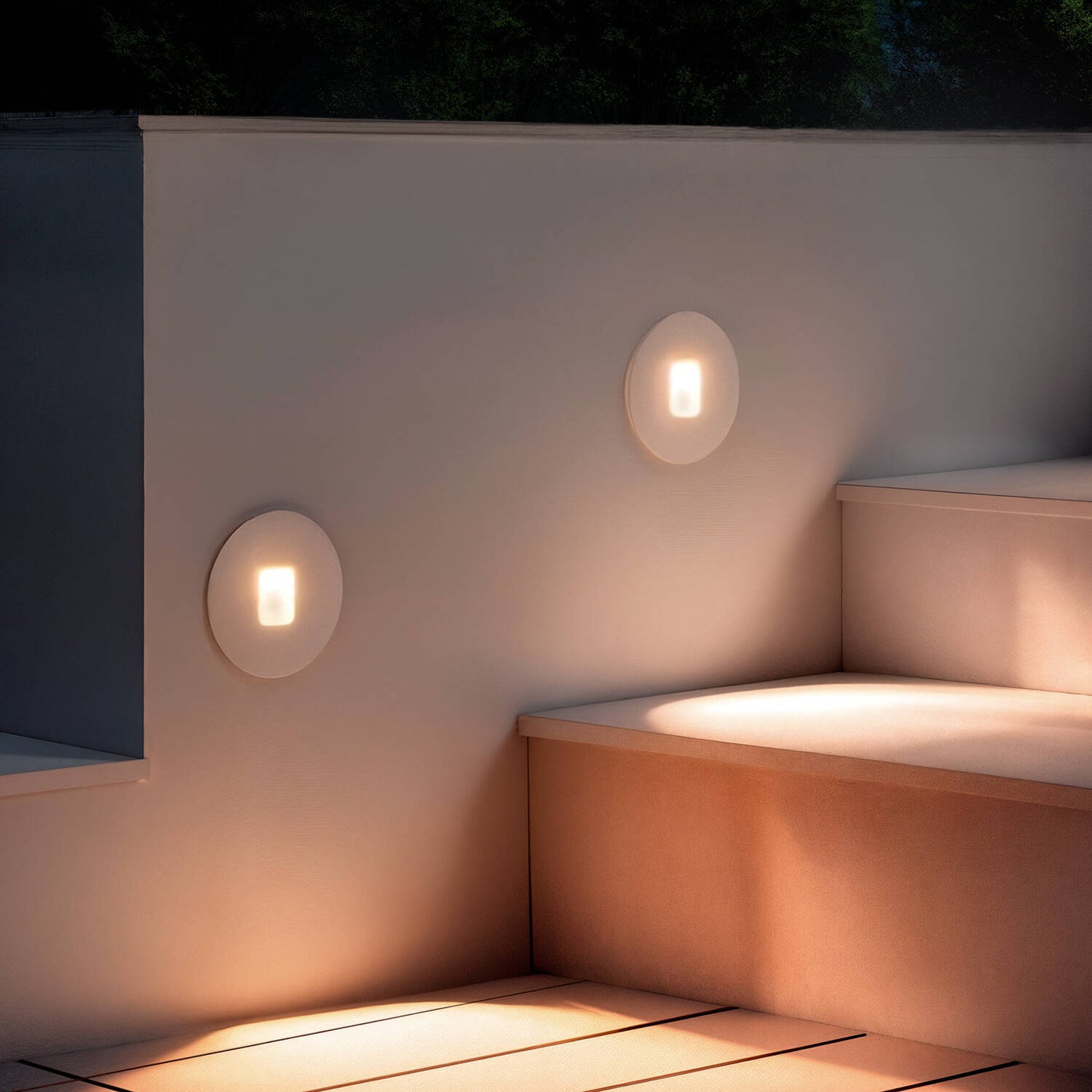 Baliza Exterior LED 2W Empotrable Aluminio Pared Circular Olite