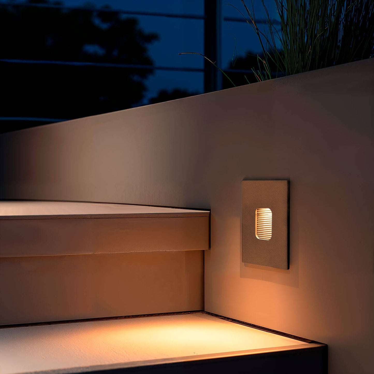 Baliza Exterior LED 2W Empotrable Pared Cuadrado Olite