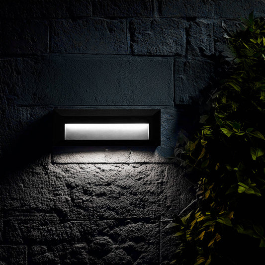 Baliza Exterior LED 2W Superficie Pared Rectangular Antracita Élide