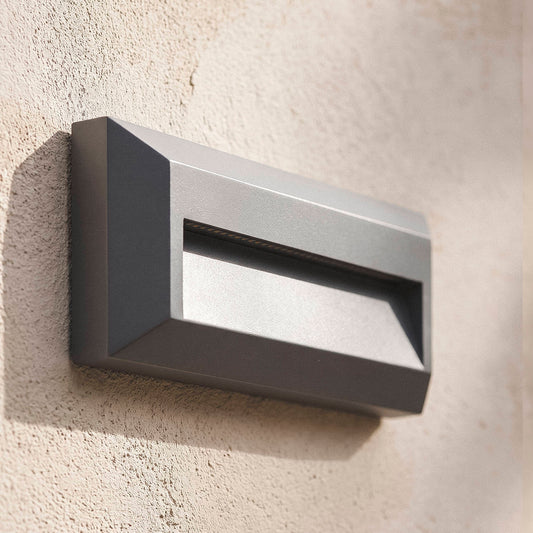 Baliza Exterior LED 2W Superficie Pared Rectangular Antracita Élide