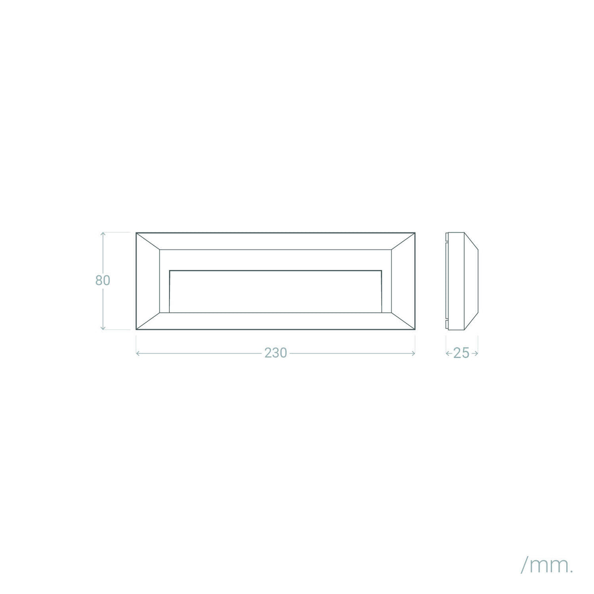 Baliza Exterior LED 2W Superficie Pared Rectangular Antracita Élide
