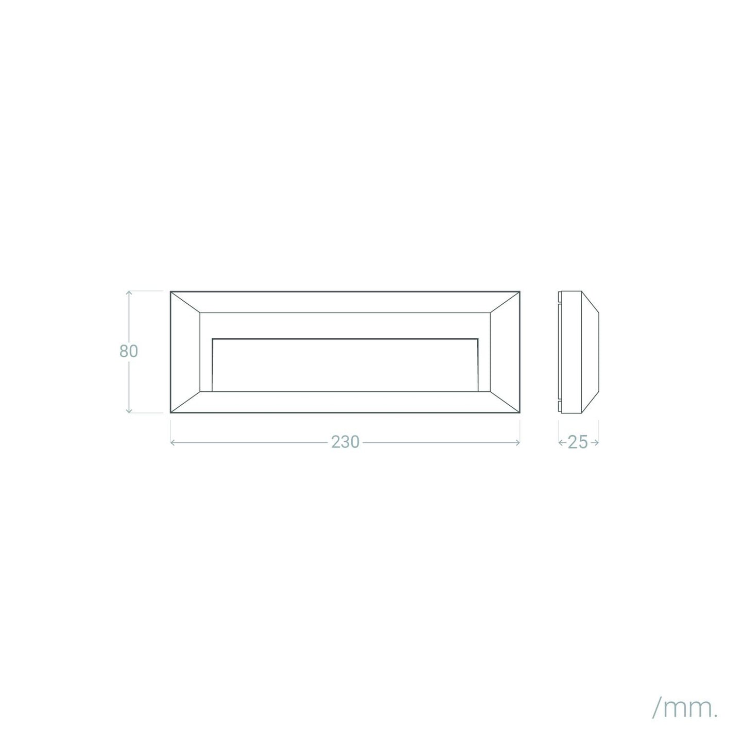 Baliza Exterior LED 2W Superficie Pared Rectangular Antracita Élide