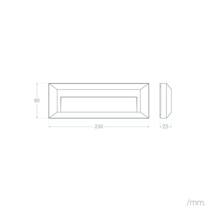 Baliza Exterior LED 2W Superficie Pared Rectangular Antracita Élide
