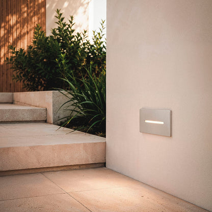 Baliza Exterior LED 3W Acero Inoxidable Empotrable Pared Wabi Lineal