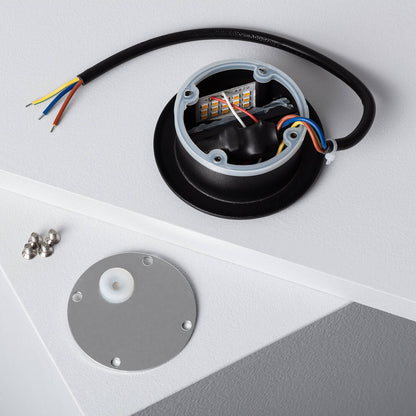 Baliza Exterior LED 3W Empotrable Aluminio Pared Circular Negro Olite