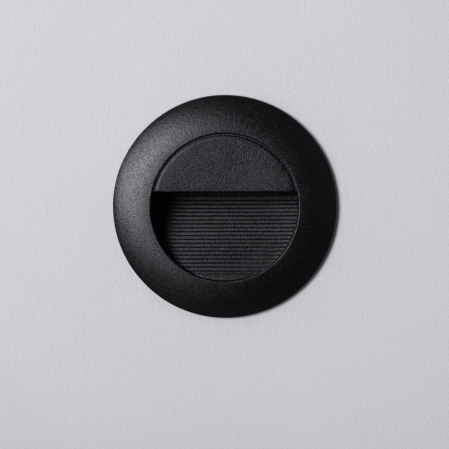 Baliza Exterior LED 3W Empotrable Aluminio Pared Circular Negro Olite