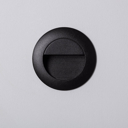 Baliza Exterior LED 3W Empotrable Aluminio Pared Circular Negro Olite