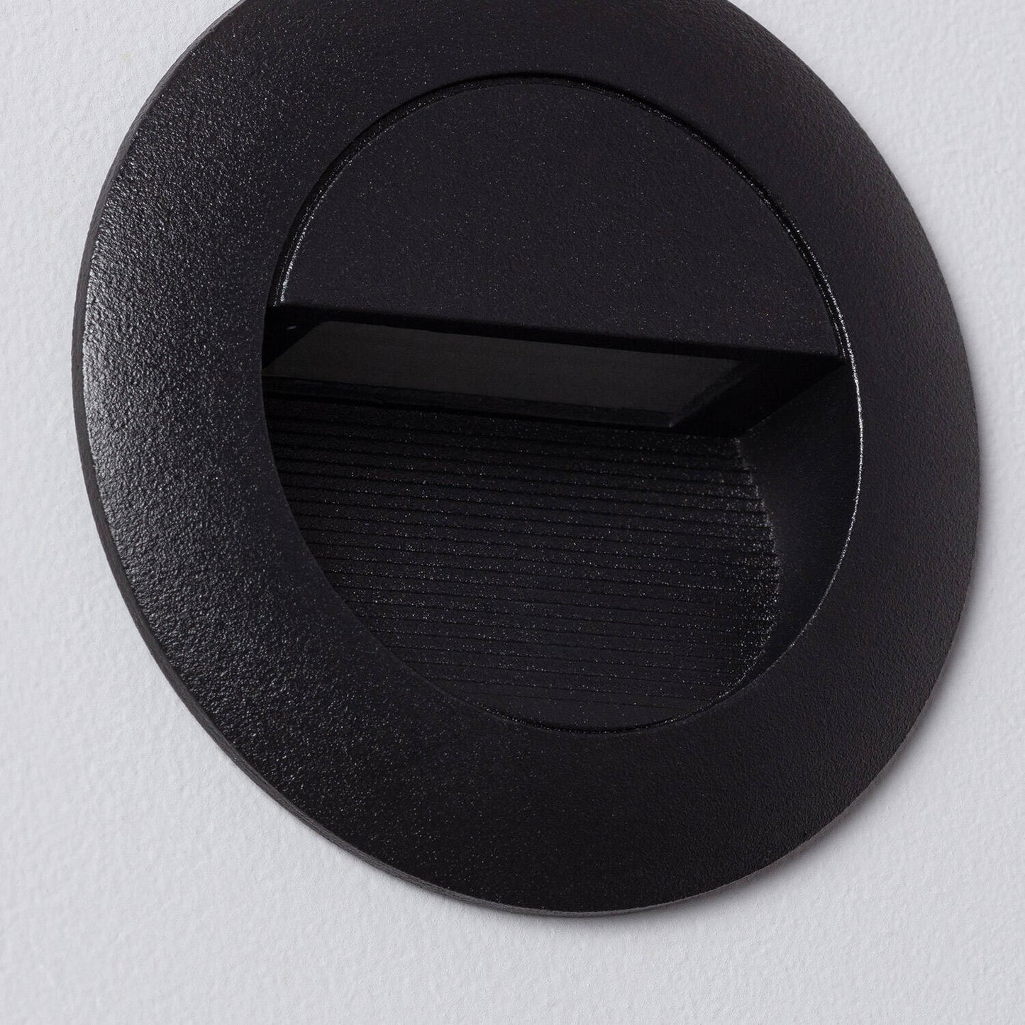 Baliza Exterior LED 3W Empotrable Aluminio Pared Circular Negro Olite