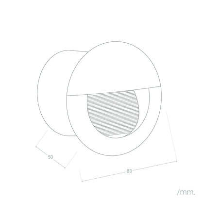 Baliza Exterior LED 3W Empotrable Aluminio Pared Circular Negro Olite