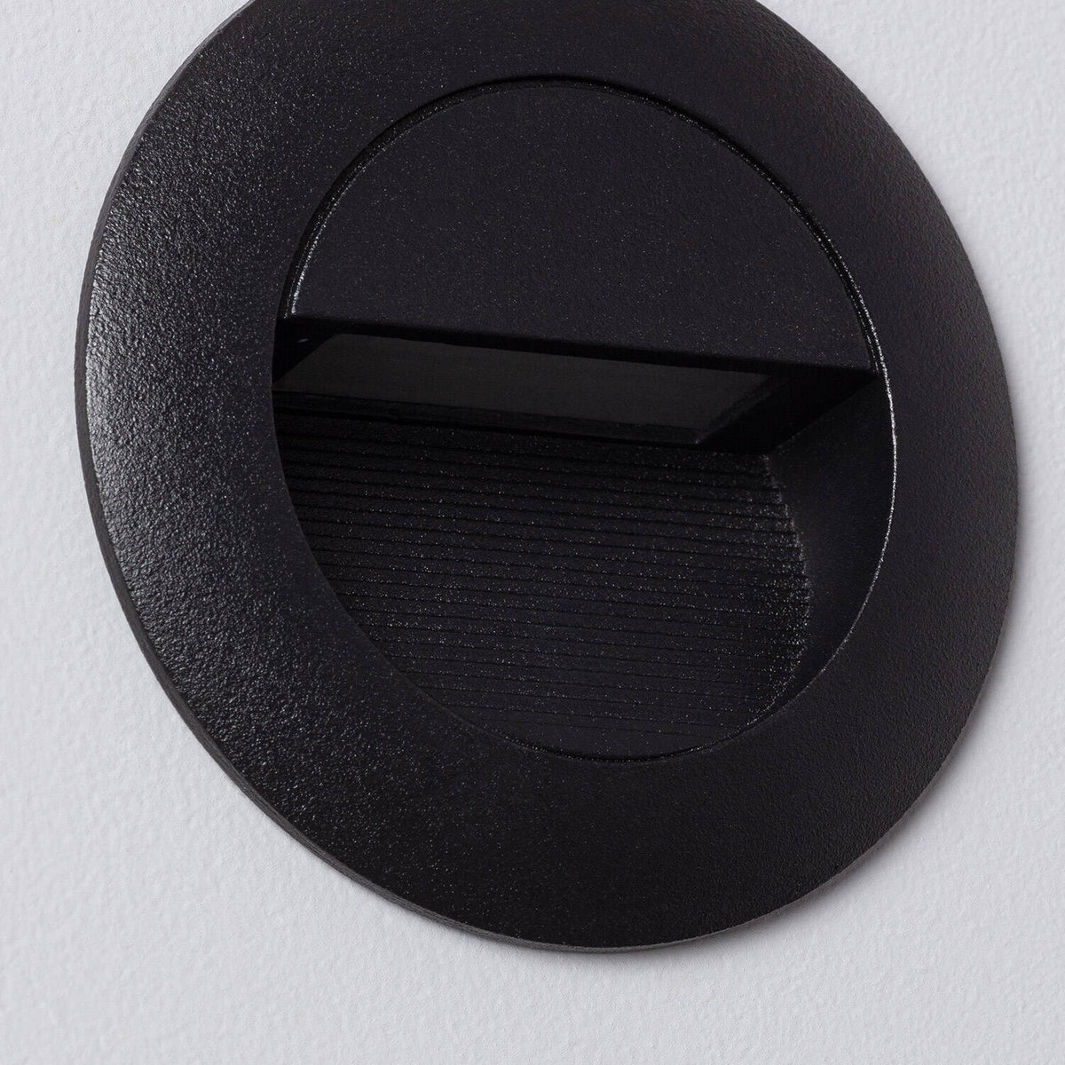 Baliza Exterior LED 3W Empotrable Aluminio Pared Circular Negro Olite