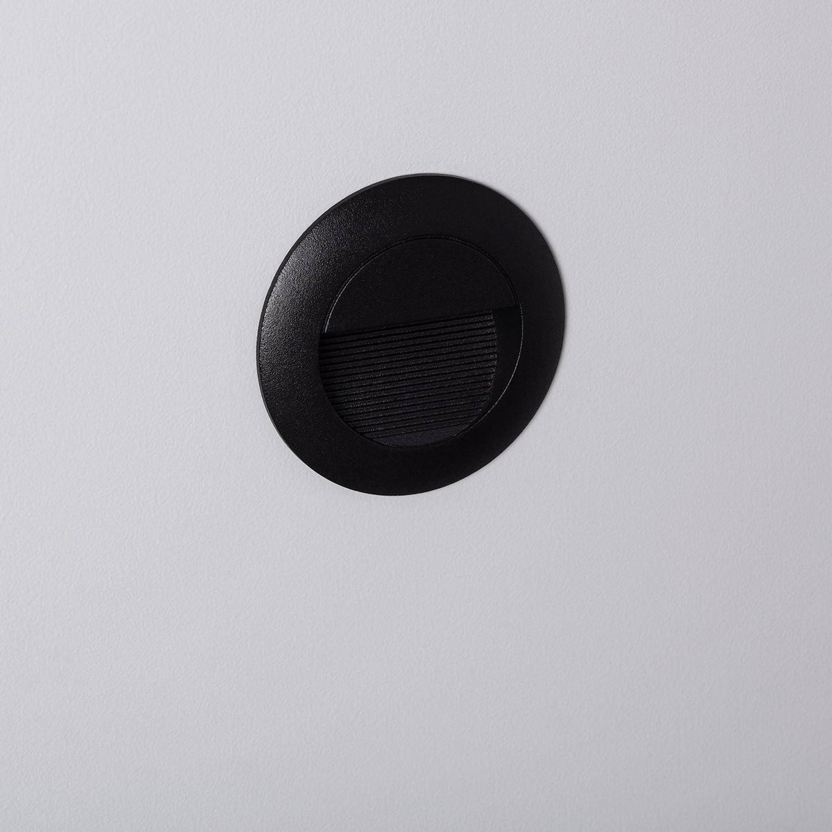Baliza Exterior LED 3W Empotrable Aluminio Pared Circular Negro Olite