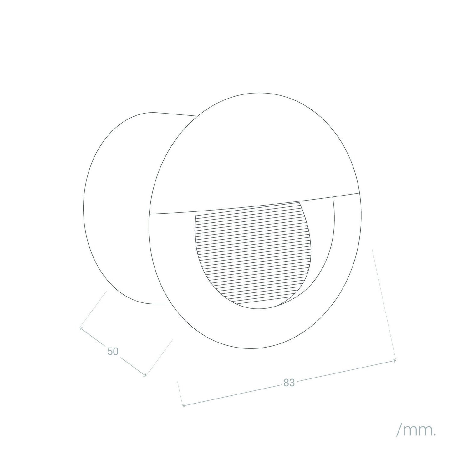 Baliza Exterior LED 3W Empotrable Aluminio Pared Circular Negro Olite