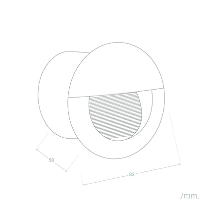 Baliza Exterior LED 3W Empotrable Aluminio Pared Circular Negro Olite
