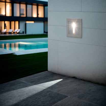 Baliza Exterior LED 3W Empotrable Aluminio Pared Blanco  Wabi Lineal