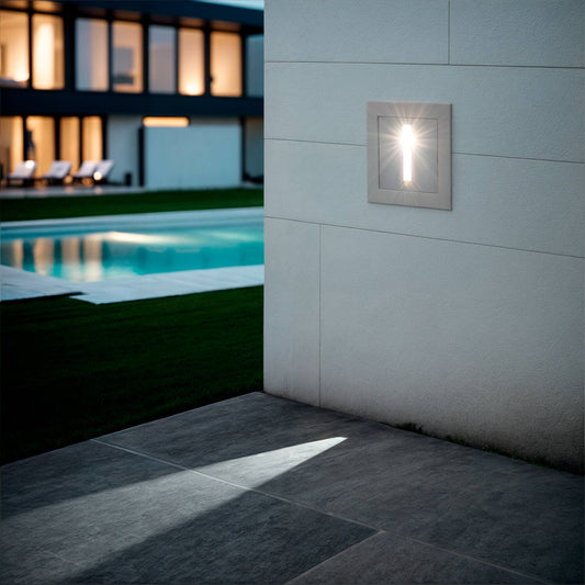 Baliza Exterior LED 3W Empotrable Aluminio Pared Blanco  Wabi Lineal