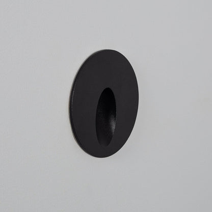 Baliza Exterior LED 3W Empotrable Pared Circular Aluminio Negro Boiler