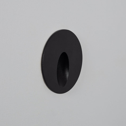 Baliza Exterior LED 3W Empotrable Pared Circular Aluminio Negro Boiler