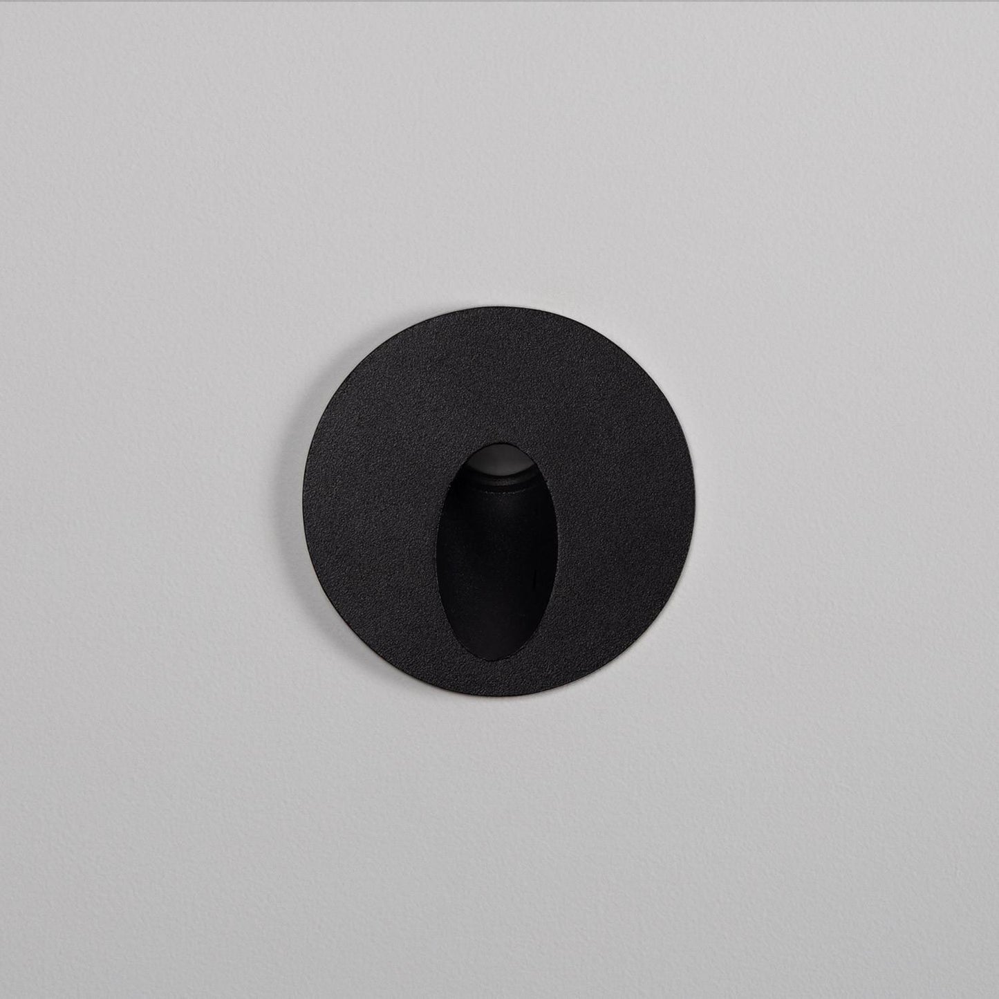 Baliza Exterior LED 3W Empotrable Pared Circular Aluminio Negro Boiler