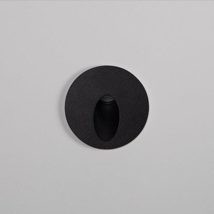 Baliza Exterior LED 3W Empotrable Pared Circular Aluminio Negro Boiler
