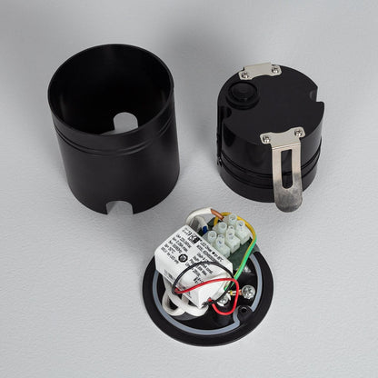 Baliza Exterior LED 3W Empotrable Pared Circular Aluminio Negro Boiler
