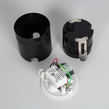 Baliza Exterior LED 3W Empotrable Pared Circular Aluminio Blanco Boiler