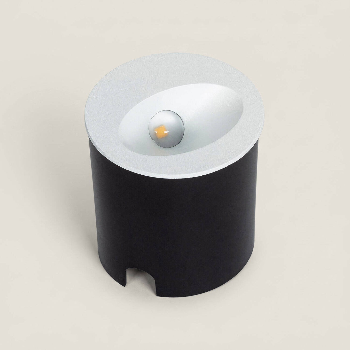 Baliza Exterior LED 3W Empotrable Pared Circular Aluminio Blanco Coney